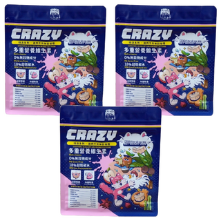 COUCH POTATO 沙發馬鈴薯 Crazy 嗨派系列 全齡貓無穀貓糧, 雞肉 + 干貝, 200g, 3袋