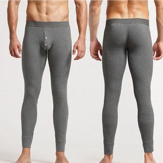 台灣發貨 單層薄絨/加絨修身U凸男士內搭褲：舒適塑身、彈性運動、居家百搭