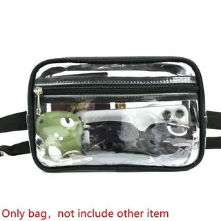 문짝지그 얼 숄더백 투명 웨이스트 백 휴대폰 가방 스포츠 패니 동전 지갑 PVC 허리 야외, 06 BLA
