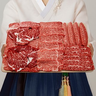 춘자네농축산 투뿔 한우 실속 세트 소고기 모듬 구이용, 1개, 투뿔스페셜등심세트400g+200g