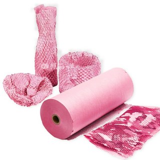 紙模有倉 牛皮紙蜂巢紙捲 緩衝包裝材料 禮品包裝 - 粉色, 1個