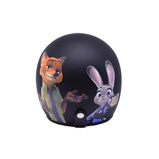 EVO 動物方程式 2 迪士尼正版授權 台灣製造 騎士帽 機車安全帽 3/4安全帽 Judy 尼克 全罩安全帽 哈家人, 消光黑