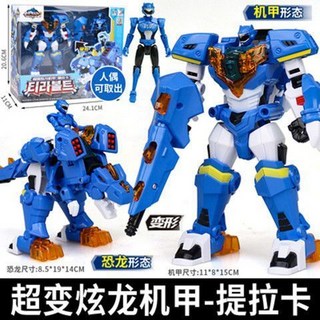 迷你特工隊 變形機甲 恐龍機器人 兒童玩具, 1個, 合體炫龍機甲【提拉卡】8625