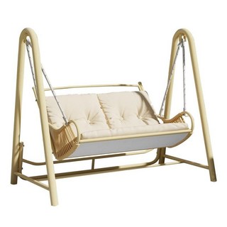 흔들 그네 의자 야외 테라스 정원그네 1인용 2인용 쇼파 전원주택 저소음 체어, 피치핑크 2인용 지붕, 1개