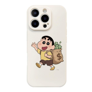 짱구는 못말려 오늘 월급 받은 하얀색 실리콘 케이스