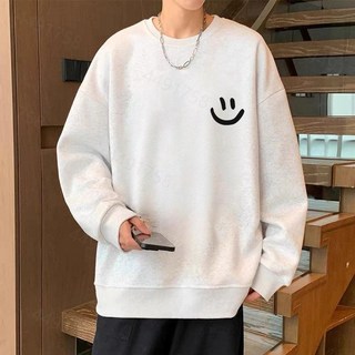 原創設計笑臉印花大學踢 純棉衛衣 美式復古 寬鬆oversize 男生衣著