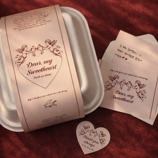 포포샵 발렌타인데이 화이트데이 초콜릿 사탕 포장 디저트 펄프 선물 상자, 5개, 레드 펄프