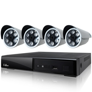 CHICHIAU H.265 4路 5MP 台灣製高清遠端監控套組，含SONY 1080P攝影機4支，安全監控首選, 商品一組,6mm