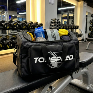 [4분할수납] 탑스피드 스포츠 칸막이 더플백 보스턴백 운동 가방, 블랙 [화이트로고], 1개