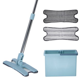 多功能乾濕兩用平板拖把組，含替換布，適用於各式地板清潔，輕鬆打掃, 1套