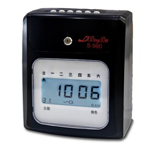 Li Ding Da S-990 打卡鐘 數位顯示清晰 操作簡單易上手 辦公室必備, 1台