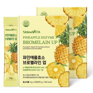 웰메이커 80만 고역가 파인애플 효소 브로멜라인 업 탄수화물 단백질 분해효소, 2개, 90g