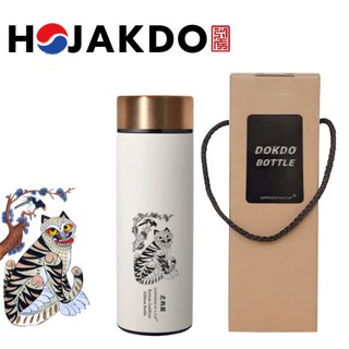 한국전통 까치와호랑이 호작도 작호도 에디션 텀블러 독도보틀 데일리 440ml, 크림화이트, 1개