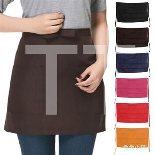 西餐廳服務員半截圍裙，家用廚房圍裙，簡約耐用防污圍裙, 咖啡色 咖啡色, 1個