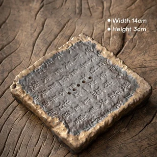 일본식 모래 냄비 트레이 차 티 세척 피처 드라이 폼 배수 둥근 사각형, 07 5