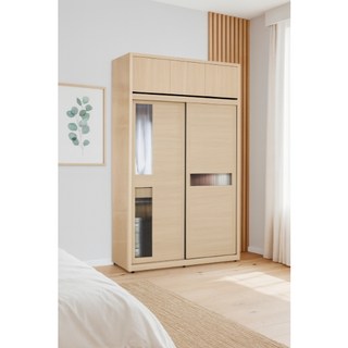 賀雅家居 朵利斯5尺被櫥式拉門衣櫥 木心板收納櫃 奶油風 台灣製造 工廠直營 免組裝