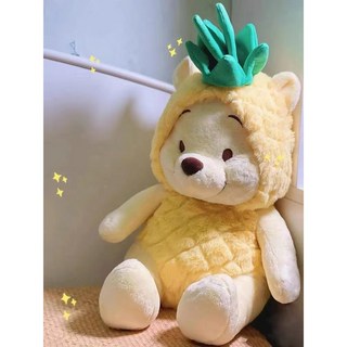 可愛菠蘿維尼熊毛絨玩具 柔軟抱枕 布娃娃, 菠蘿熊,60cm, 1個