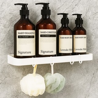 루이자몰 무타공 욕실선반 샴푸 거치대, 1개, 화이트