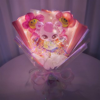 티니핑 홀로그램 LED 킨더조이 인형꽃다발, 하츄핑