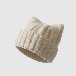 ScottyBear 那隻熊 針織毛帽 小惡魔貓耳造型 秋冬保暖時尚配件