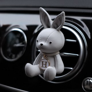 1+1 행사 로즈앤버니 가죽 토끼 차량용 방향제 석고방향제 디퓨저 명품 고급 오일 리필 석고방향제, 클린 웸 코튼, 2개