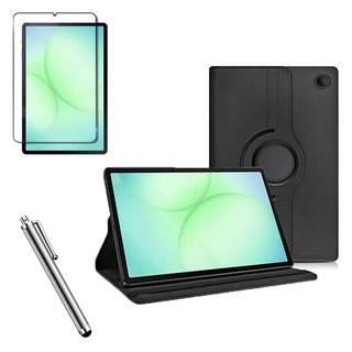 케이스나라 갤럭시탭 A11 플러스 / A11 호환 360도 회전 가죽 케이스 북커버 A11+, 블랙, 1개