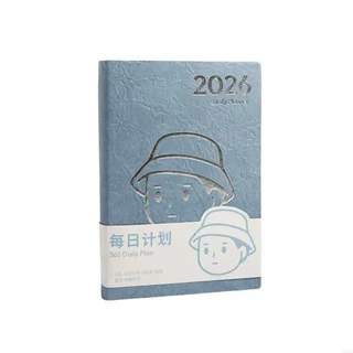 전문 2026 일일 플래너 계획 896C 용 리본 북마크가있는 가죽 학술 노트북 날짜, 01 빠른, 02 blue