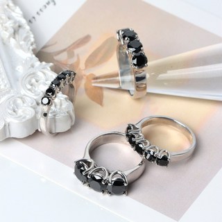 오로프 블랙 지르코니아 큐빅 1부 3부 5부 1캐럿 순은 이터니티 가드링 반지