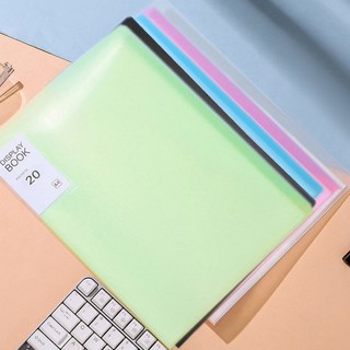 A4 파일철 서류철 투명 문서 커버 화일 20포켓, 1개, 블루