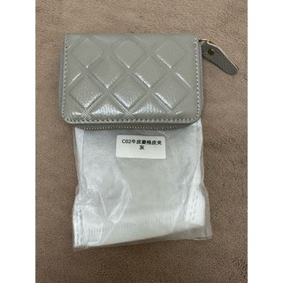 真皮菱格短夾（牛皮）