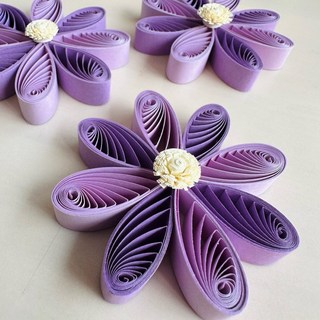 捲紙藝術三入組 - 紫色款紙藝花朵裝飾, 1個