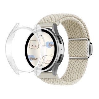 아이메이드잇 갤럭시워치 솔로루프 스트랩 케이스, 투명 + 베이지