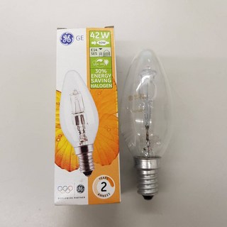 奇異 GE 42W 240V E14 鹵素燈泡 蠟燭燈泡, 1個