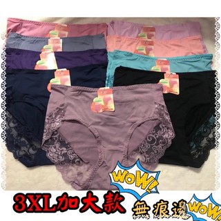 A&J 3411 絲質加大款內褲 3XL 中高腰蕾絲內褲 建議32-40腰, 隨機出貨,3L