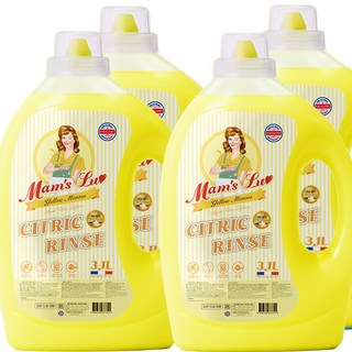 맘스럽 시트릭린스 3.1L x 4개 특대용량 옐로우미모사 섬유유연제 구연산 실내건조 유연제 프랑스 수입향