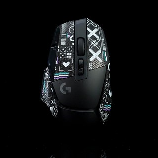 Hokeyio 로지텍 G502X 라이트스피드 플러스용 그립 테이프 - 미끄럼 방지 향상된 컨트롤 땀 FPS 게이밍 및 마우스 보호 향상 [프리컷] 블랙 0.5mm 20009, Printsteam 블랙 화이트