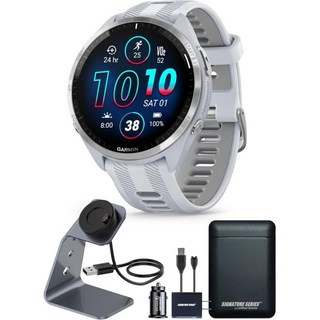 러닝 워치 스포츠 마라톤 방수 가민 포러너 965 어드밴스드 GPS 멀티스포츠 터치스크린 스마트워치 화이트스톤 | 심박수 모니터 교육 통계 온디바이스 운동 시그니처 시리, Forerunner 965, Whitestone - Power Bundle, 1개