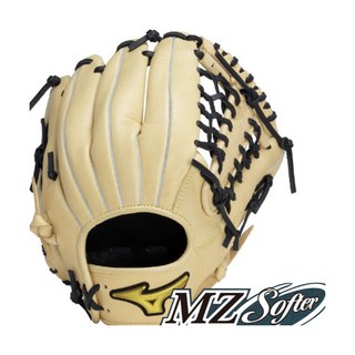 미즈노 외야 글러브 소프터 23907 베이지 12.25인치 야구글러브, 좌투용 (오른손착용), 1개