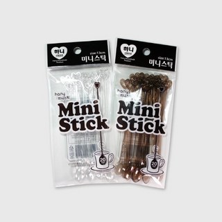 하니 미니스틱 13cm 20개입 3129 티스푼 커피스푼 일회용 커피막대 테이크아웃, 1개, 미니스틱 브라운