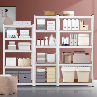 5단선반 베란다펜트리 수납선반장 창고앵글 철제랙 스탠드제작 렉, 1개, 750x300x1500 5단 블랙