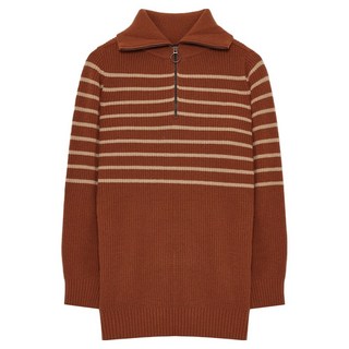 샤트렌 여성용 집업 롱 스트라이프 보온 스웨터 HCBWSW203