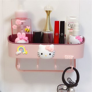 【DF】크리 에이 티브 욕실 스토리지 랙 벽 마운트 욕실 랙 펀치없는 만화 벽 흡수 욕실 스토리지 랙, 1개