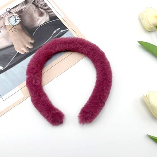 純色兔毛髮箍批發女生簡約簡單光板白搭百變配件長毛短毛毛絨髮箍