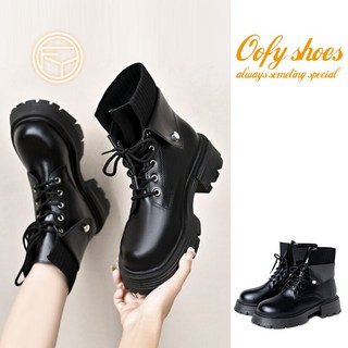 OOFY 反折襪靴 銀釦短靴 馬丁靴 英倫風中筒靴