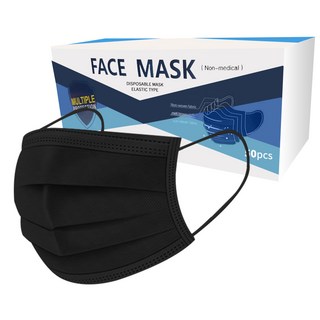 페이스 일회용 부직포 대형 마스크 블랙, 50매입, 1개