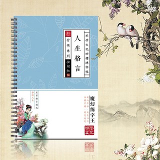 行書練字帖 鋼筆臨摹神器, 人生格言,凹槽速成字帖, 1個