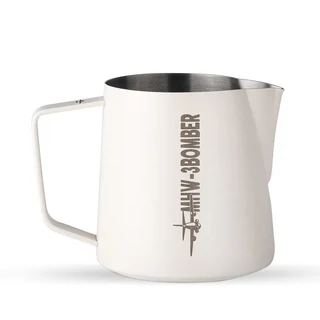 MHW-3BOMBER 핑크 우유 거품 투수 스티머 컵 라떼 아트 스테인리스 스틸 에스프레소 증기 도구 500 ml, 01 600ml, 04 White