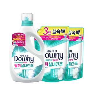 다우니 프리미엄 세탁세제 탈취실내건조1.9L 본품+리필1.4Lx2개, 2개, 1.4L