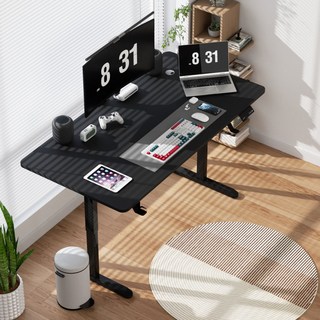 Fahomiss 전동 모션데스크 높이조절 스탠딩 책상 공부 사무용 컴퓨터책상, 블랙