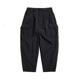 江戶勝 男款 括型立體休閒錐形褲 (黑色)